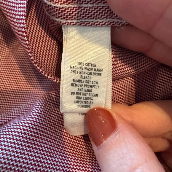 Bonobos Wrinkle-Free Tailored Slim Fit Shirt Maroon Micro Houndstooth 15.5 34 - Picture 9 of 9